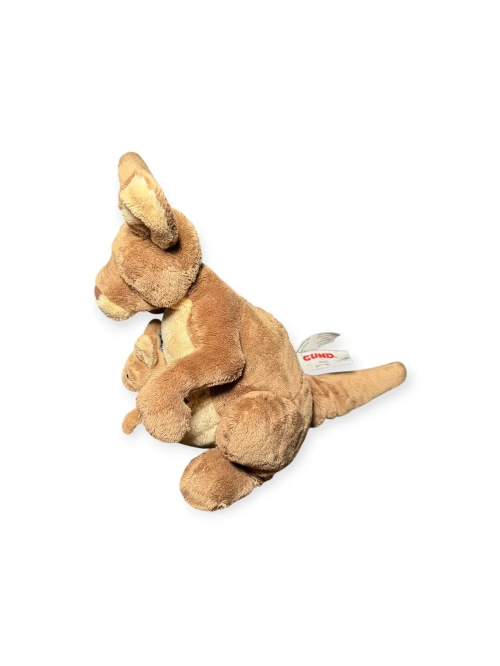 GUND Jirra Mother and Joey Kangroos Plushie Stuffed Animal Plushy Tan EUC